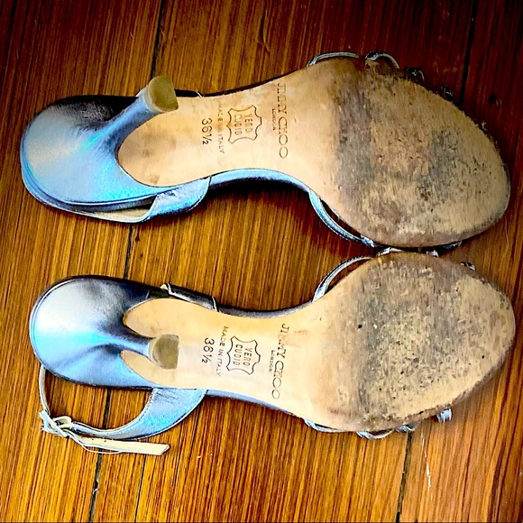 Jimmy Choo silver 2” strapped heels - Picture 5 of 5